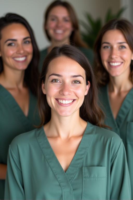 L'équipe d'experts souriants de LuneVerte Spa dans un cadre professionnel