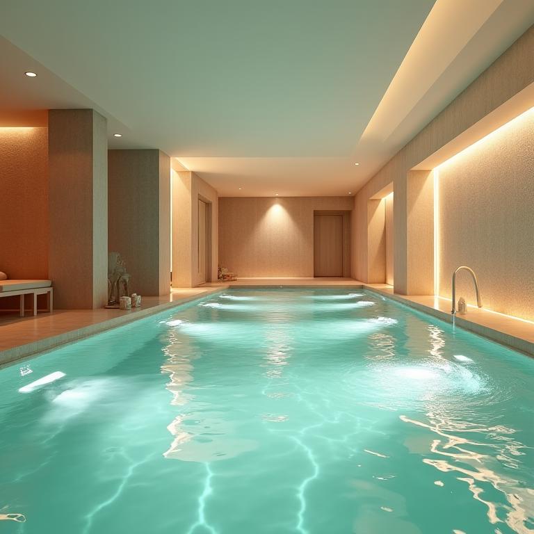 Vue intérieure d'un bain d'hydrothérapie moderne et luxueux